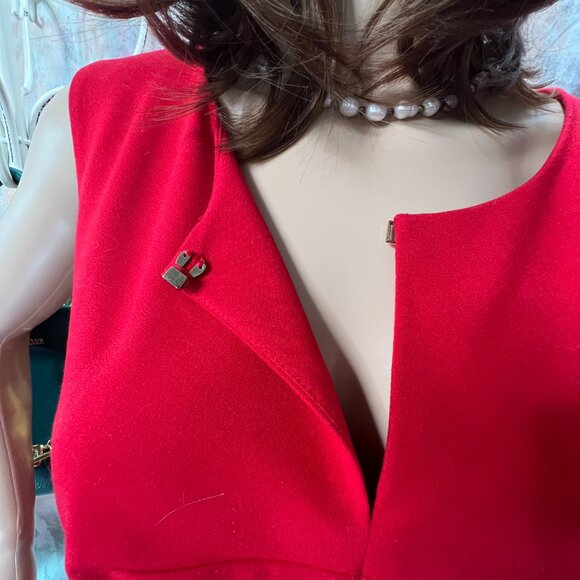 📌Calvin Klein Midi Sleeveless Fitted Dress with Keyhole and Belt - Picture 4 of 15